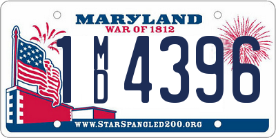 MD license plate 1MD4396