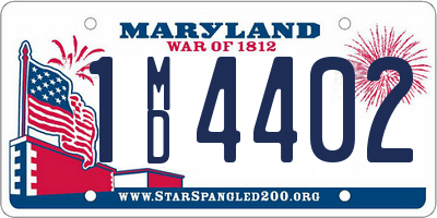 MD license plate 1MD4402