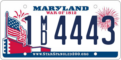 MD license plate 1MD4443