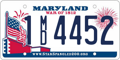 MD license plate 1MD4452