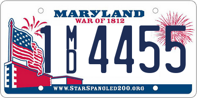 MD license plate 1MD4455