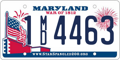 MD license plate 1MD4463