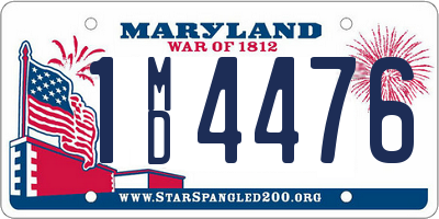 MD license plate 1MD4476