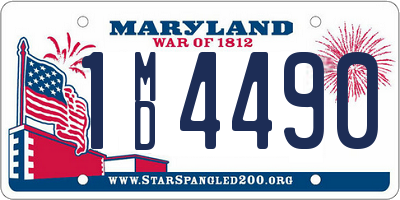 MD license plate 1MD4490