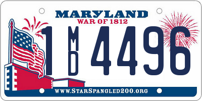 MD license plate 1MD4496