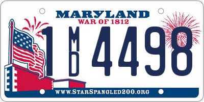 MD license plate 1MD4498