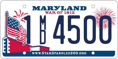 MD license plate 1MD4500