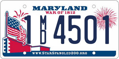MD license plate 1MD4501