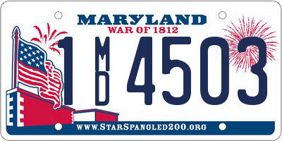 MD license plate 1MD4503