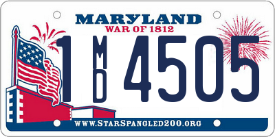 MD license plate 1MD4505