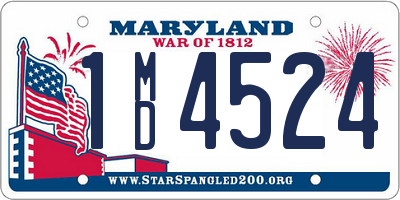 MD license plate 1MD4524