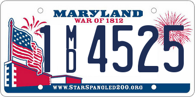 MD license plate 1MD4525