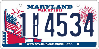 MD license plate 1MD4534
