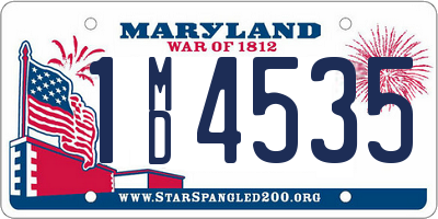 MD license plate 1MD4535