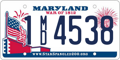 MD license plate 1MD4538