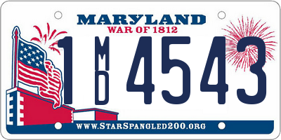 MD license plate 1MD4543