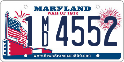 MD license plate 1MD4552