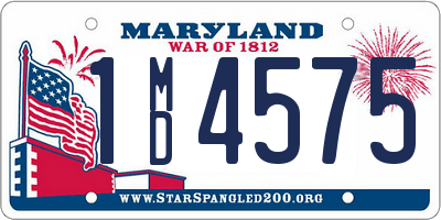 MD license plate 1MD4575