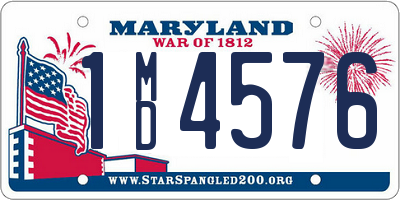 MD license plate 1MD4576