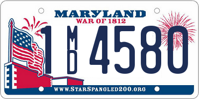 MD license plate 1MD4580