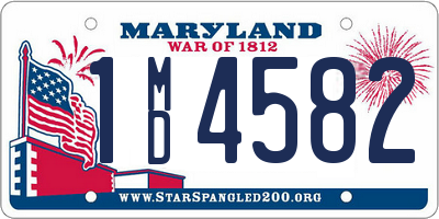 MD license plate 1MD4582