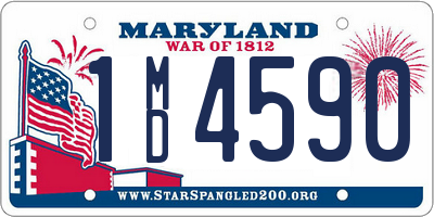 MD license plate 1MD4590