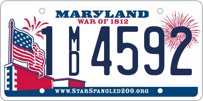 MD license plate 1MD4592