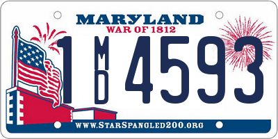 MD license plate 1MD4593