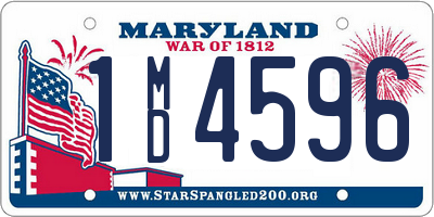 MD license plate 1MD4596