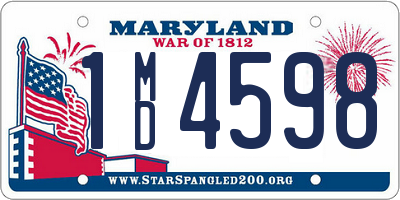 MD license plate 1MD4598