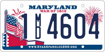 MD license plate 1MD4604