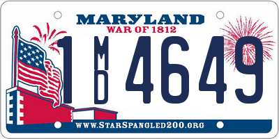 MD license plate 1MD4649