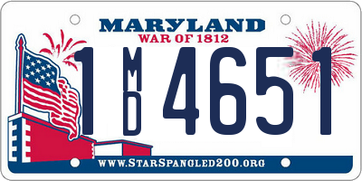 MD license plate 1MD4651