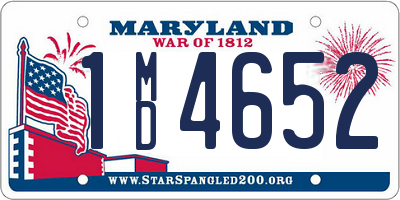 MD license plate 1MD4652