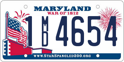 MD license plate 1MD4654