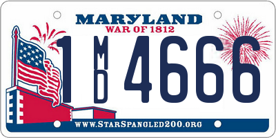 MD license plate 1MD4666