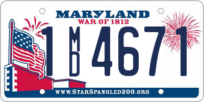 MD license plate 1MD4671