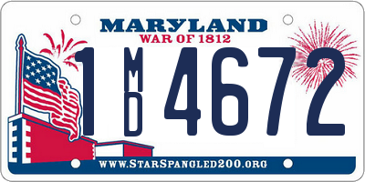 MD license plate 1MD4672