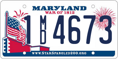 MD license plate 1MD4673