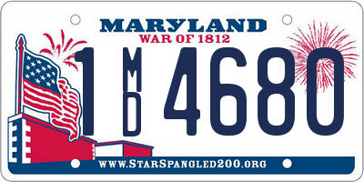 MD license plate 1MD4680