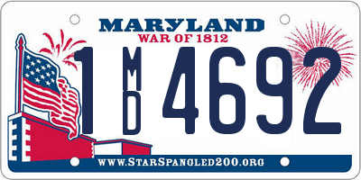 MD license plate 1MD4692