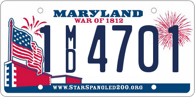 MD license plate 1MD4701