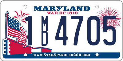 MD license plate 1MD4705