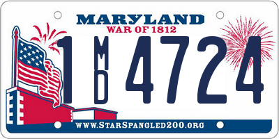 MD license plate 1MD4724