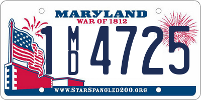 MD license plate 1MD4725