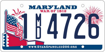 MD license plate 1MD4726