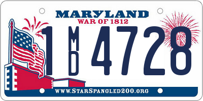 MD license plate 1MD4728