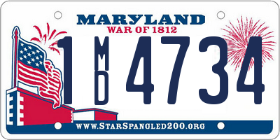 MD license plate 1MD4734