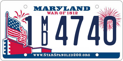 MD license plate 1MD4740