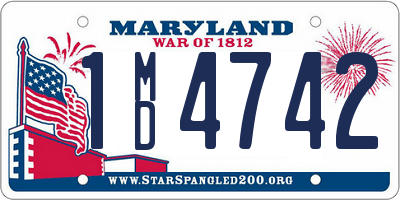 MD license plate 1MD4742